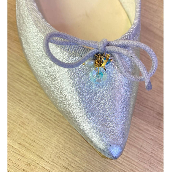 Repetto Paris Brigitte Metallic Silver Ballerina Style Pumps W/Charms RARE - Picture 2 of 14